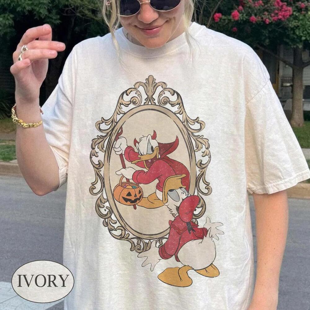 Retro Donald Duck Halloween Trick Or Treat Devil Costume T Shirt